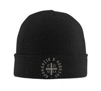 PIORUJK IC XC Nika Christogram Cross Orthodox Christian Knitted Hat for Women Men Beanies Autumn Winter Hats Acrylic Crochet Caps