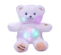 Pioupiou et Merveilles 16380 Gaston My Bear Illuminated - White with Beige Paws - Teddy Bear 20 cm - Night Light for Children - Batteries Included, Multi-Colour