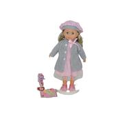Pioupiou et Merveilles Dimian Bamboo Doll in Grey Coat 46cm A Doll Talking Sings and Tells Cinderella 100 Words and 3 Songs Hair Accessories Soft Texture