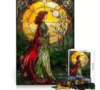 Pious Woman Stained Glass Jigsaw Puzzle 1000 Piece for Teenagers Logic Train Toy Light Relax Smooth Cut Wall Art Decor (38x52cm)