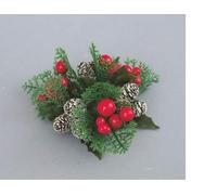 Piovaccari Candle Holder 13 cm with Pines and red Berries, As Shown in The Picture,