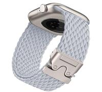 PIOWNN Braided Straps Compatible with Apple Watch Strap 40mm 41mm 38mm 42mm - Stretchy Fabric Nylon Sports Band with Parachute Buckle - for iWatch Series 10 9 8 7 SE 6 5 4 3 2 1, Light Blue