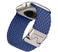 PIOWNN Braided Straps Compatible with Apple Watch Strap 40mm 41mm 38mm 42mm - Stretchy Fabric Nylon Sports Band with Parachute Buckle - for iWatch Series 10 9 8 7 SE 6 5 4 3 2 1, Blue