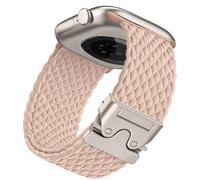 PIOWNN Braided Straps Compatible with Apple Watch Strap 40mm 41mm 38mm 42mm - Stretchy Fabric Nylon Sports Band with Parachute Buckle - for iWatch Series 10 9 8 7 SE 6 5 4 3 2 1, Flesh Pink