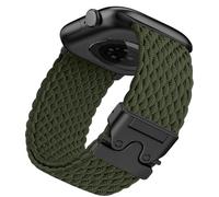 PIOWNN Braided Straps Compatible with Apple Watch Strap 40mm 41mm 38mm 42mm - Stretchy Fabric Nylon Sports Band with Parachute Buckle - for iWatch Series 10 9 8 7 SE 6 5 4 3 2 1, Army Green