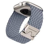 PIOWNN Braided Straps Compatible with Apple Watch Strap 40mm 41mm 38mm 42mm - Stretchy Fabric Nylon Sports Band with Parachute Buckle - for iWatch Series 10 9 8 7 SE 6 5 4 3 2 1, Blue Grey