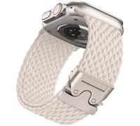 PIOWNN Braided Straps Compatible with Apple Watch Ultra 2 Strap 49mm 46mm 45mm 44mm 42mm - Stretchy Fabric Nylon Band with Parachute Buckle - for iWatch Series 10 9 8 7 SE 6 5 4 3 2 1, Starlight