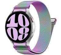 PIOWNN Magnetic Strap Compatible with Samsung Galaxy Watch 7 6 5 4 Strap 40mm 44mm, One-Click Connector Metal Mesh Loop Band for Watch 6 Classic 47mm 43mm/Watch 4 Classic/Watch 5 Pro/FE, Colorful