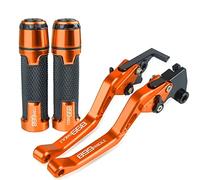 PIOYERG Compatible for Ducati 899 Panigale 899Panigale 2014 2015 Motorcycle Short Brake Clutch Levers Handle Grips Handlebar Ends Accessories CNC with (Orange)