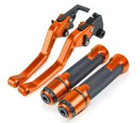 PIOYERG Compatible for Honda CBR400 NC23 NC29 CBR 400 1986-1994 Motorcycle Short Brake Clutch Levers Handle Grips Handlebar Ends Accessories CNC with (Orange)