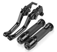 PIOYERG Compatible for R1200ST R1200 ST 2005 2006 2007 2008 Motorcycle Short Brake Clutch Levers Handle Grips Handlebar Ends Accessories CNC with (Black)