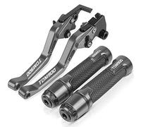 PIOYERG Compatible for Yamaha TDM900 TDM 900 2004-2013 2014 Motorcycle Short Brake Clutch Levers Handle Grips Handlebar Ends Accessories CNC with (G)