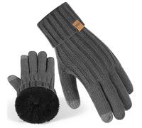 PIOZAED Women's Winter Warm Ribbed Knit Gloves - Thermal Warmth, Super Soft Acrylic in Cold Weather