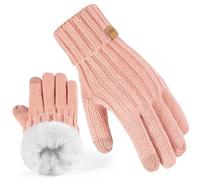 PIOZAED Women's Winter Warm Ribbed Knit Gloves - Thermal Warmth, Super Soft Acrylic in Cold Weather