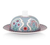 PIP Studio Butter Dish Round Flower Festival Decoration Light Blue 17 x 8