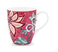 Pip Studio Flower Festival Mug with Handle Dark Pink 350 ml