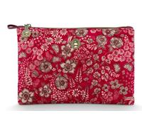 Pip Studio Makeup Bag Charly Cosmetic Flat Pouch Quilted Daisy Dreams Red