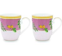 Pip Studio Set of 2 La Majorelle Cups, Small, Pink - 145 ml