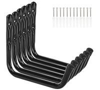 pipabiba Heavy Duty 28cm Large Arm Storage Hooks, 6 Pack Wall Mounted Garage Hanger & Organizer for Ladder, Bike, Chair, Garden Hose, Power Tool, Indoor Outdoor (18cm x 28cm)