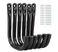 PiPaFox Garage Hooks, 6 Pack Heavy Duty Storage Hooks, 10.5cm Garden Tool Utility Hooks, Fastening Hooks for Wall Mounting Load Capacity 45lbs/20kg