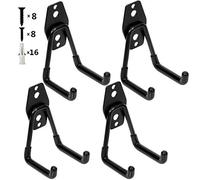 PiPaFox Garage Storage Utility Double Hooks, Heavy Duty Wall Mount Organizer Tool Hanger with Anti-Slip Coating