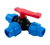 Pipe 3-Way Ball Valve, Quick-connect 3-way Valve - Plastic 3-way Ball Valve, PE Pipe 3-Way Ball Valve 20/25/32/40/50mm - for Water Flow Switch(25mm)