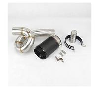 Pipe 51mm Slip-on Motorcycle Exhaust Middle Link Pipe Twisted Carbon Fiber Escape Bring DB Killer Compatible with KAWASAKI ZX6R ZX636 2009 2010 2011 2012 2013 2014 2015-2017(1,B)