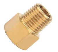 Pipe Adjustment for The Pressure Meter, Without Sliding 1/4 BSPT Male at 1/2 NPT Female, Resistant to Thread for Water, Gas, Oil, Fuel 60 ° Brass of Brass (1/4 BSPT External Thread Rotate 1/4 NPT