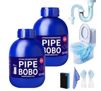 Pipe Bobo Cleaner, Pipe Bobo Drain Cleaner, Powerful Pipe Dredge Agent, Strong Excavator, Drain Unblocker, Toilet Unblocker for Shower, Kitchen& Bathroom (2)