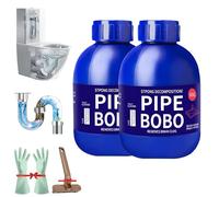 Pipe Bobo Drain Cleaner, 2pcs Pipe Bobo Cleaner, Powerful Pipe Dredge Agent, Strong Pipe Excavator, Toilet Unblocker For Outdoor Kitchen & Bathroom, Shower (2PC2)