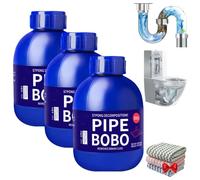 Pipe Bobo Drain Cleaner, 300g Powerful Drain Unblocker Pipe Cleaner, Professional Dredge Agent for Kitchen Shower Outdoor Sinks (3pcs)