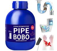 Pipe Bobo Drain Cleaner, Drain Unblocker, Pipe Dredging Agent, Drain Unclogger Powerful Pipeline Dredging, Fast Acting Pipes Cleaner for Sinks, Showers, Toilets & Floor Drains (1pcs)