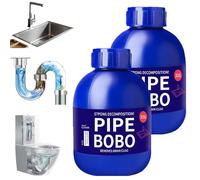 Pipe Bobo Drain Cleaner, Drain Unblocker, Powerful Pipe Dredge Agent, Sink and Drain Cleaner Powder, Outdoor Drain Unblocker, Unclogging Cleaner, for Outdoor Kitchen Bathroom Shower Toilet (2PCS)