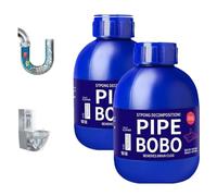 Pipe Bobo Drain Cleaner, Pipe Bobo Drain Unblocker, Pipecleaner, Rapid-Foam Drain Unblocker Powder - Fast Acting Cleaner for Sinks, Powerful Dredge Agent, Safe for All Pipes (2PCS)