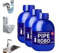 Pipe Bobo Drain Cleaner, Pipe Bobo Drain Unblocker, Powerful Sink and Drain Cleaner, Outdoor Drain Unblocker, for Outdoor, Kitchen, Bathroom, Shower, Toilet (3, 300g)