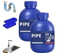 Pipe Bobo Drain Unblocker, Professional Strong Drain Cleaner for Kitchen Sink, Bathroom & Outdoor Drains, Industrial-Strength Clog Remover and Odor Eliminator for All Pipes(2PCS)