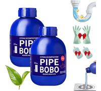 Pipe Bobo, Pipe Bobo Drain Cleaner, Strong Pipes Drain Cleaner for Kitchen Sinks, Professional Unblocker Dredging Agent for Outdoor, Shower Drains, Bathroom, Tubs, Toilet (2pc)