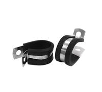 Pipe Clamp, 2pcs R-Type Rubber Lined P Clips Cable Mounting Hose Fixed Bracket(36mm)