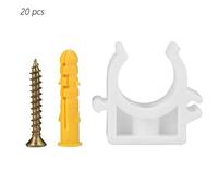 Pipe CLAMP Durable Fixing Support Water Cable Gas Pipe Ground Wall 20PCS 16/20/25/32MM (20mm+Screws 20pcs)