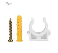 Pipe CLAMP Durable Fixing Support Water Cable Gas Pipe Ground Wall 20PCS 16/20/25/32MM (25mm+Screws 20pcs)