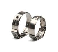 Pipe Clamp, Rings, 10pcs Single Ear Hose Clamps Assortment Kit 5.3-31.6mm Multiple Sizes Stainless Steel 304 Cinch for Sealing(9.6 11.3mm)