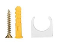 Pipe Clamp U Shaped Plastic Pipe Clamp Set with Screws for Water Pipe Gas Pipe Cable Pipe Support and Fixation on Wall or Ground PPR Material 16mm 20mm 25mm 32mm 20pcs (32mm+Screw 20pcs)