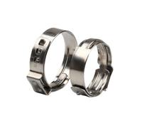 Pipe Clamps 10 PCS Stainless Steel 304 Single Ear Hose Clamps Assortment Kit Single 5.3-31mm Multiple Specifications(8 inches)