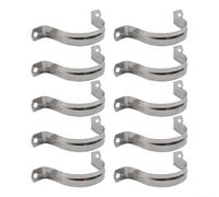 Pipe clamps constructed from 304 stainless steel for mounting water pipes and cables with U shaped design to provide secure hold on various surfaces (60mm 10pcs)