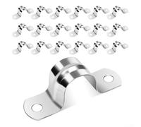 Pipe clamps constructed from 304 stainless steel for mounting water pipes and cables with U shaped design to provide secure hold on various surfaces (20mm 20pcs)