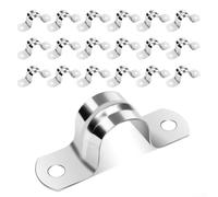 Pipe clamps constructed from 304 stainless steel for mounting water pipes and cables with U shaped design to provide secure hold on various surfaces (25mm 20pcs)