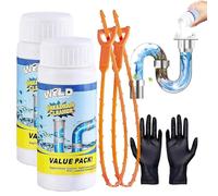 Pipe Cleaner Extremely Strong Drain Cleaner, Drain Cleaner Foam Extra Strong, Highly Effective Pipe Cleaner with Active Foam, for Kitchen and Bathroom, Removes Blockages (2PCS)