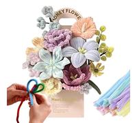 Pipe Cleaner Flower Craft Kit - DIY Chenille Stems Bouquet, Indoor Decor with Creating, Flower Making with Crafting, Complete Set, Fun Materials for Home, Living Room, Bedroom, Study Room