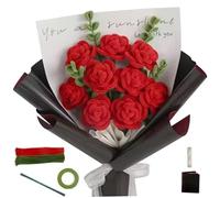 Pipe Cleaner Flowers Kit DIY Rose Bouquet Pipe Cleaner Craft Kit 9 Roses Pipe Cleaners Craft Supplies for Wedding Valentine's Day, Red Pipe Cleaners Craft Supplies Pipe Cleaners Pipe Cleaner Craft Kit