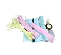 Pipe cleaner set, colorful handicraft materials for flowers, decorations and DIY projects 70 pink, 100 green, 30 yellow, 10 flower stems for craft ideas and wedding decoration